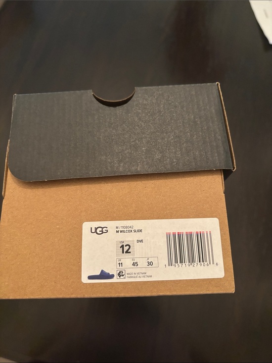 UGG Men Light Blue Slide Sandals with Bold Logo